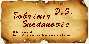 Dobrimir Surdanović vizit kartica
